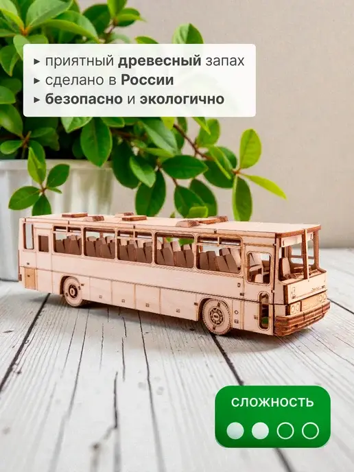 Деревянный конструктор Икарус-250.59. Сборная модель, фото 3