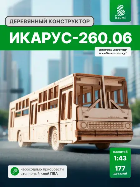 Конструктор деревянный Икарус-260.06. Сборная модель